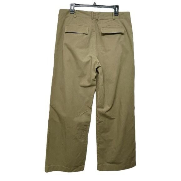 VINCE High-rise cotton twill wide-leg pants in Artichoke Size 12 - Picture 6 of 16